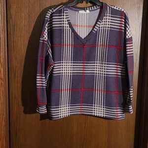 Plaid pullover top